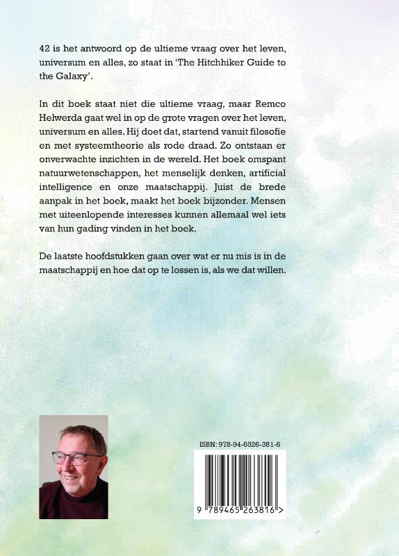 Achterkant van Grote vragen over het leven, universum en alles