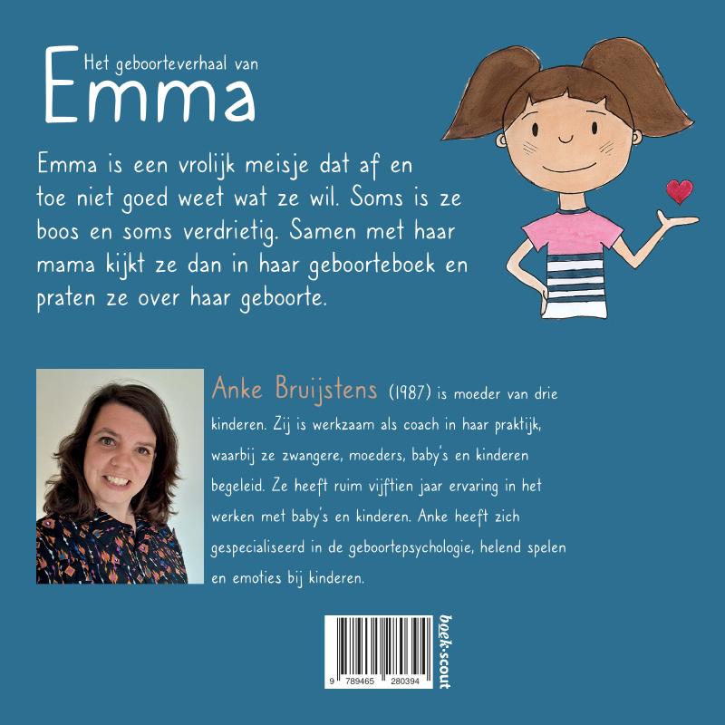 Achterkant van Het geboorteverhaal van Emma