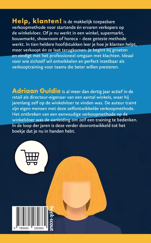 Achterkant van Help, klanten!