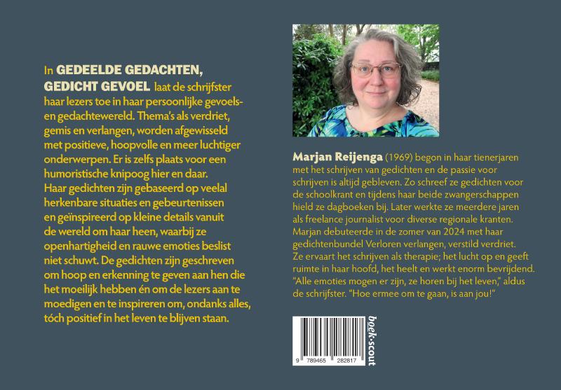Achterkant van Gedeelde gedachten, gedicht gevoel