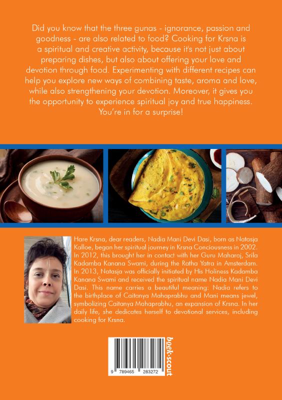Achterkant van Vedic/vegetarian cooking with Nadia Mani Devi Dasi