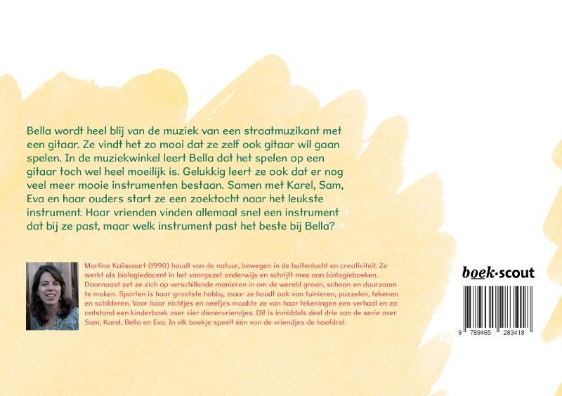 Achterkant van De avonturen van Sam, Eva, Bella en Karel