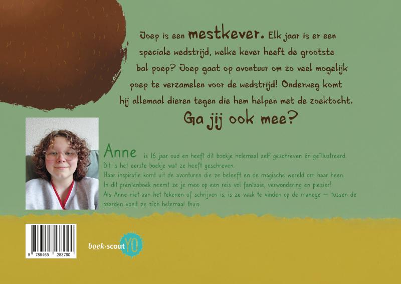 Achterkant van Joep en zijn grote bal poep