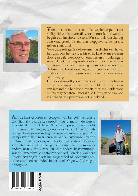 Achterkant van Reis, reiziger, rijst