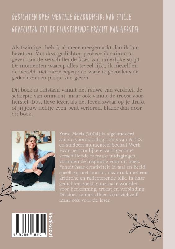 Achterkant van Stille woorden, fluisterend papier