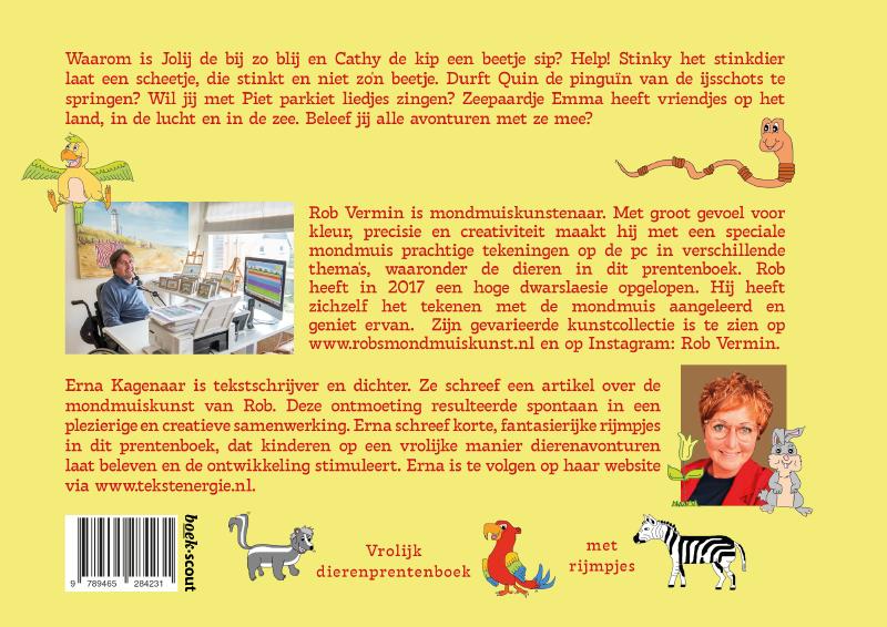 Achterkant van Emma en haar dierenvriendjes
