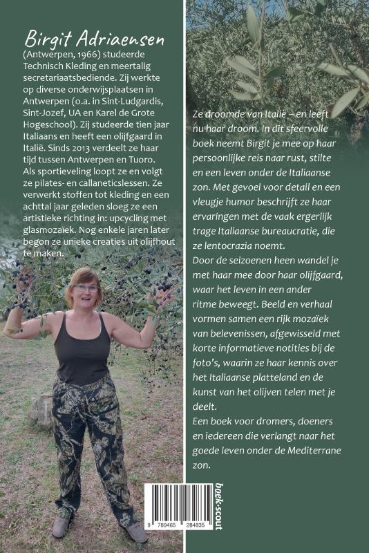Achterkant van Verblijven tussen de olijven