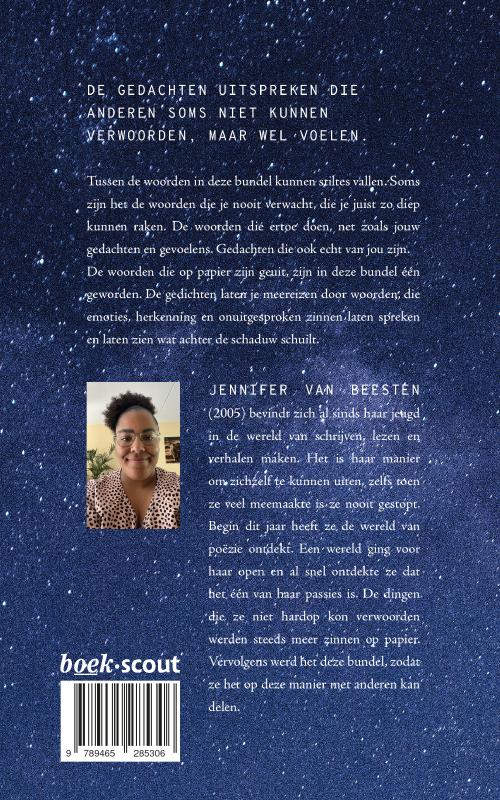 Achterkant van Stiltes tussen woorden
