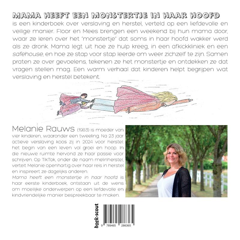 Achterkant van Mama heeft een monstertje in haar hoofd