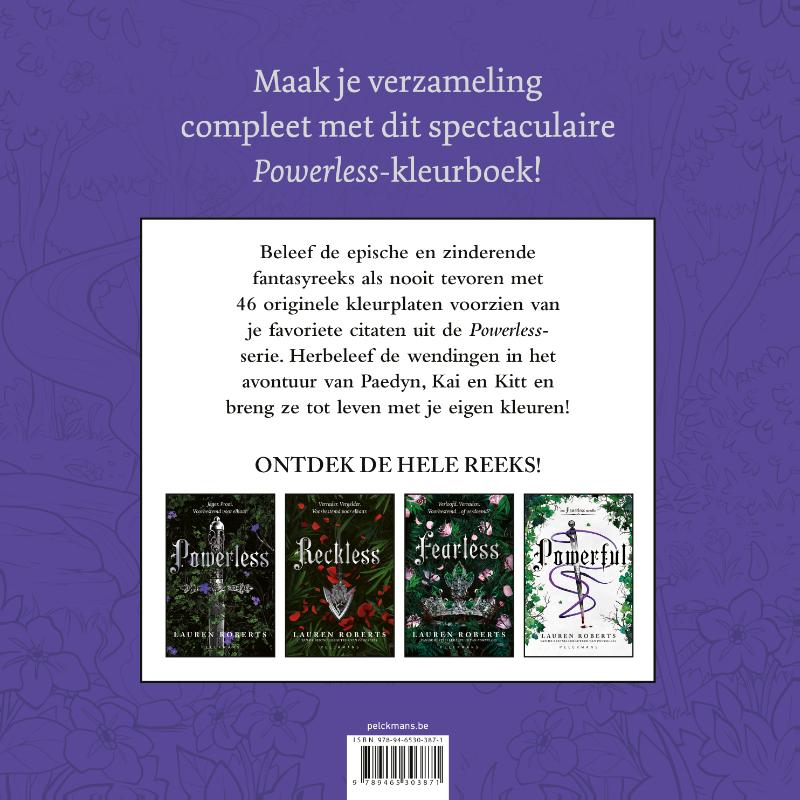 Achterkant van Het officiële Powerless-kleurboek