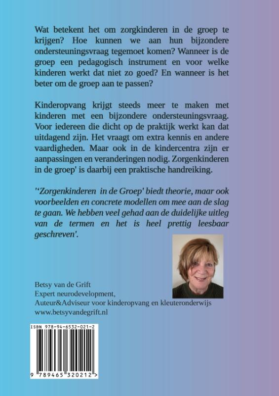 Achterkant van Zorgenkinderen in de groep