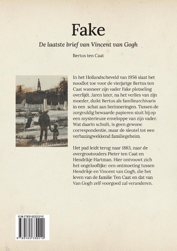 Achterkant van FAKE, DE LAATSTE BRIEF VAN VINCENT VAN GOGH