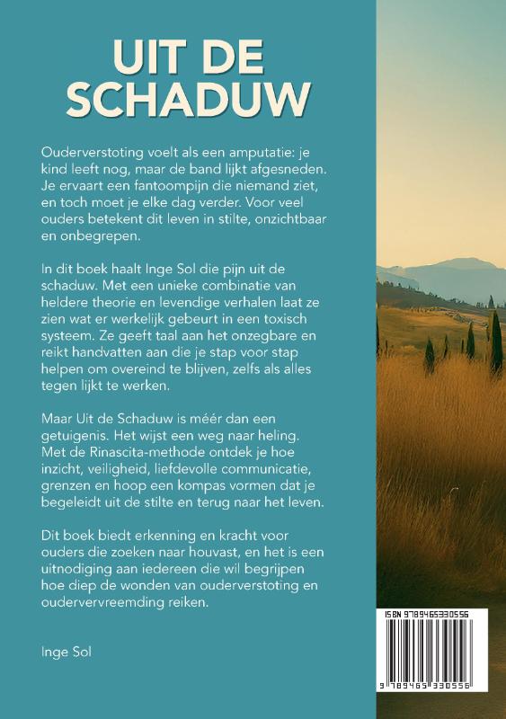 Achterkant van Uit de schaduw
