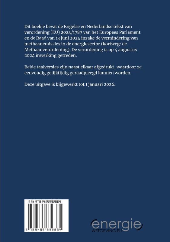 Achterkant van Methaanverordening - editie 2026