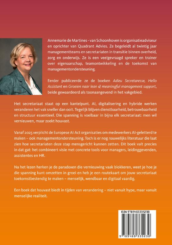 Achterkant van Begin vandaag aan het secretariaat van morgen