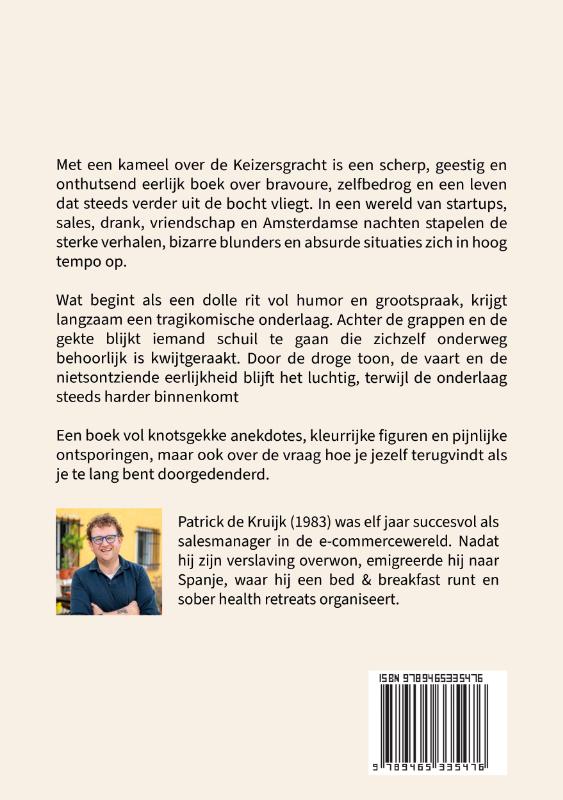 Achterkant van Met een Kameel over de Keizersgracht