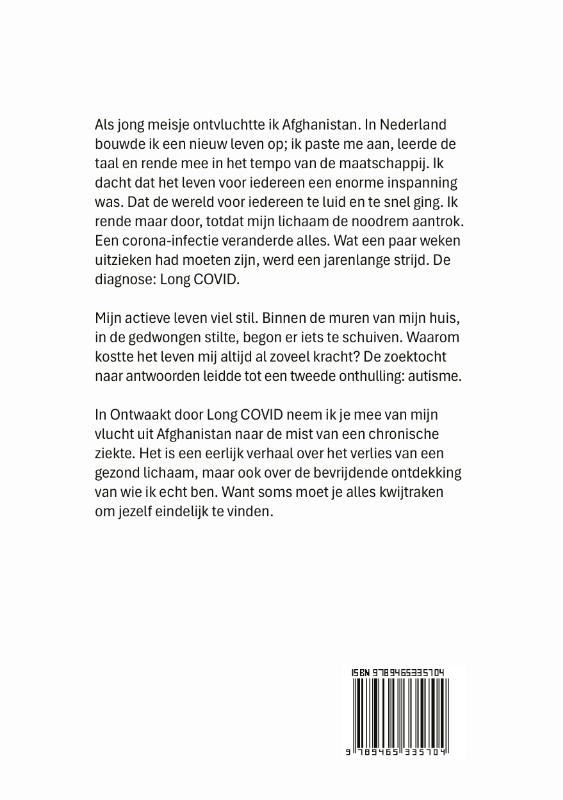 Achterkant van Ontwaakt door Longcovid
