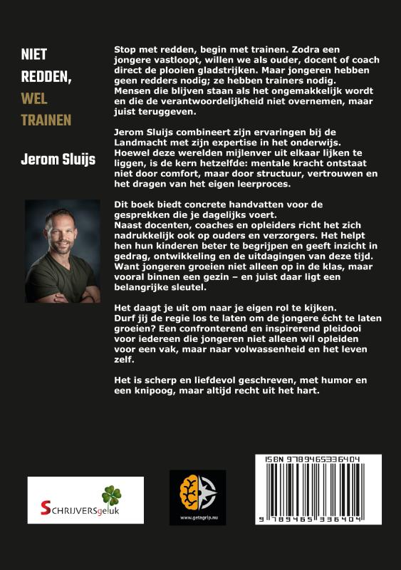 Achterkant van Niet redden, wel trainen