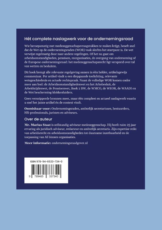 Achterkant van Medezeggenschapsrechten van de ondernemingsraad