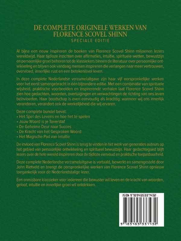 Achterkant van De complete originele werken van Florence Scovel Shinn en John Rietveld