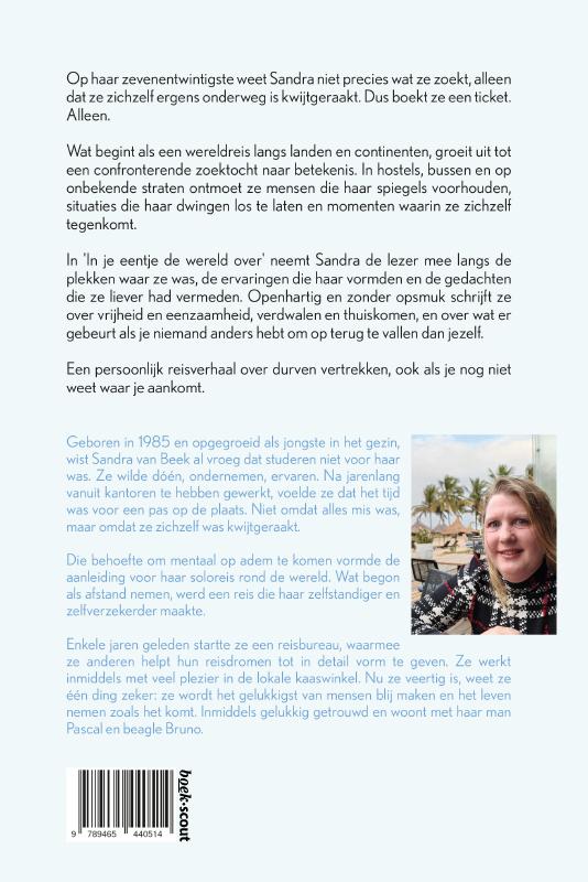 Achterkant van In je eentje de wereld over