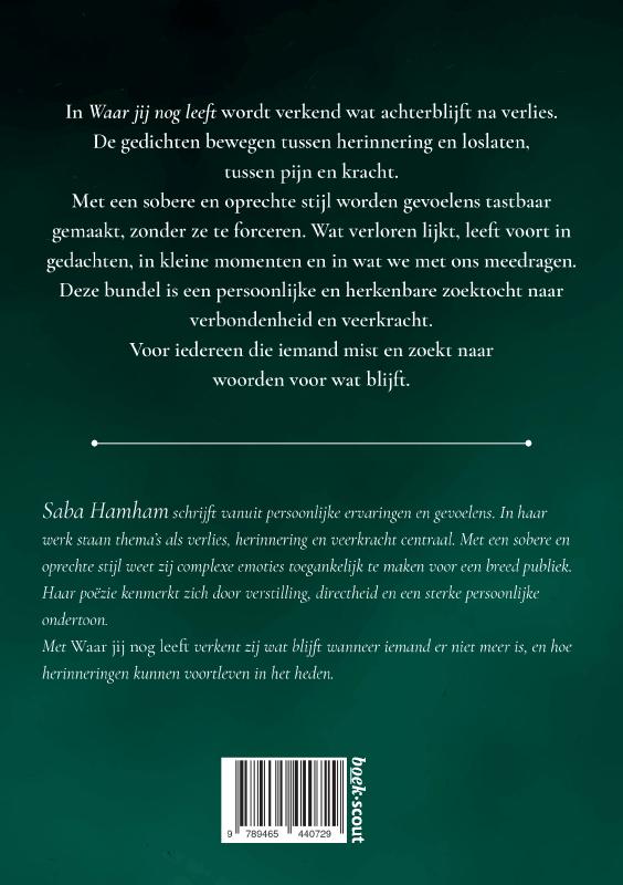 Achterkant van Waar jij nog leeft