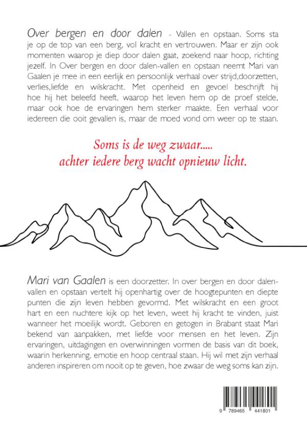 Achterkant van Over bergen en door dalen