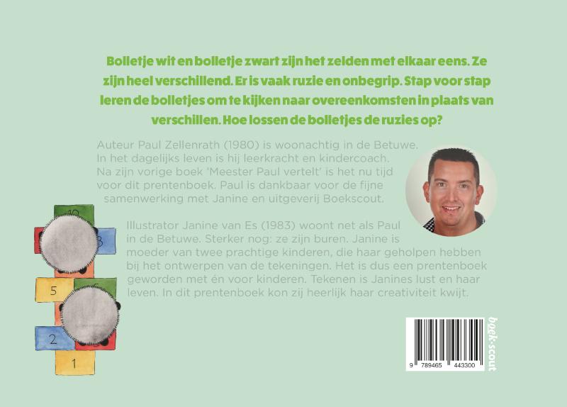 Achterkant van Bolletje wit en bolletje zwart