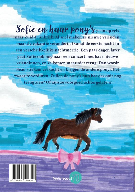 Achterkant van Sofie en haar pony's gaan op vakantie