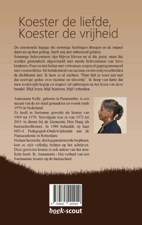 Achterkant van Koester de liefde, koester de vrijheid