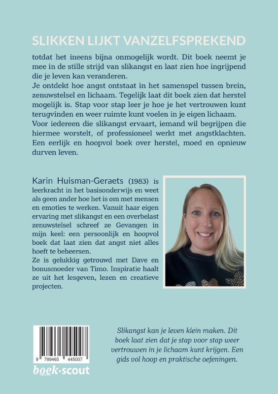 Achterkant van Gevangen in mijn keel
