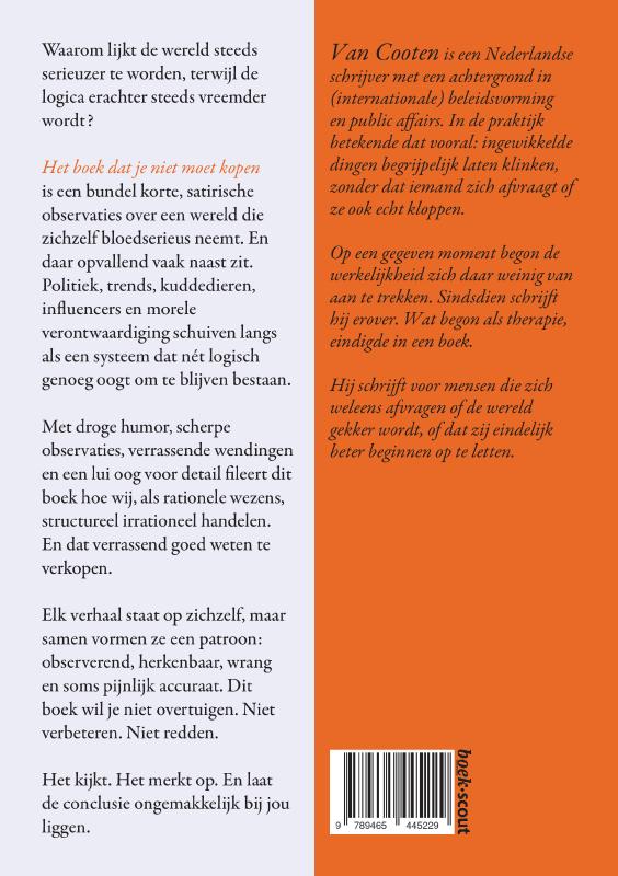 Achterkant van Het boek dat je niet moet kopen