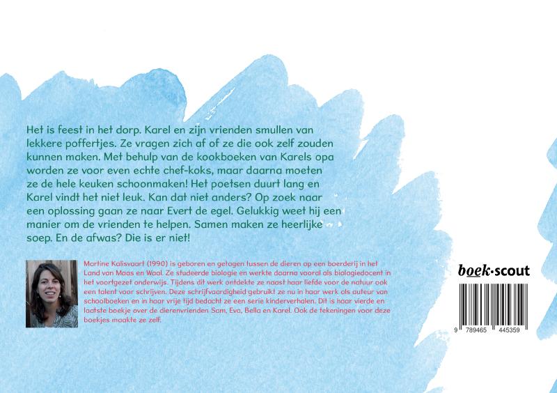 Achterkant van De avonturen van Sam, Eva, Bella en Karel