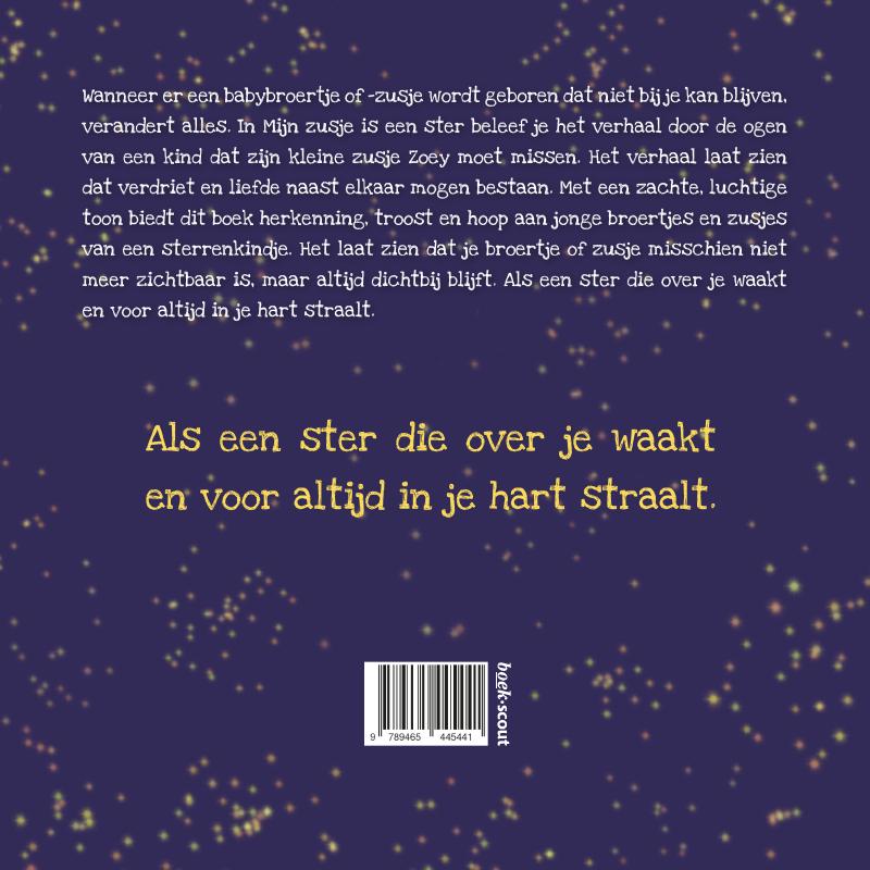 Achterkant van Mijn zusje is een ster