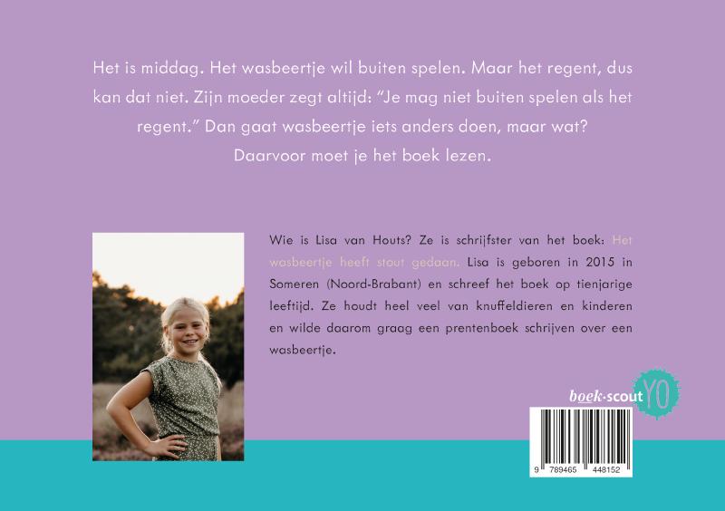Achterkant van Het wasbeertje heeft stout gedaan