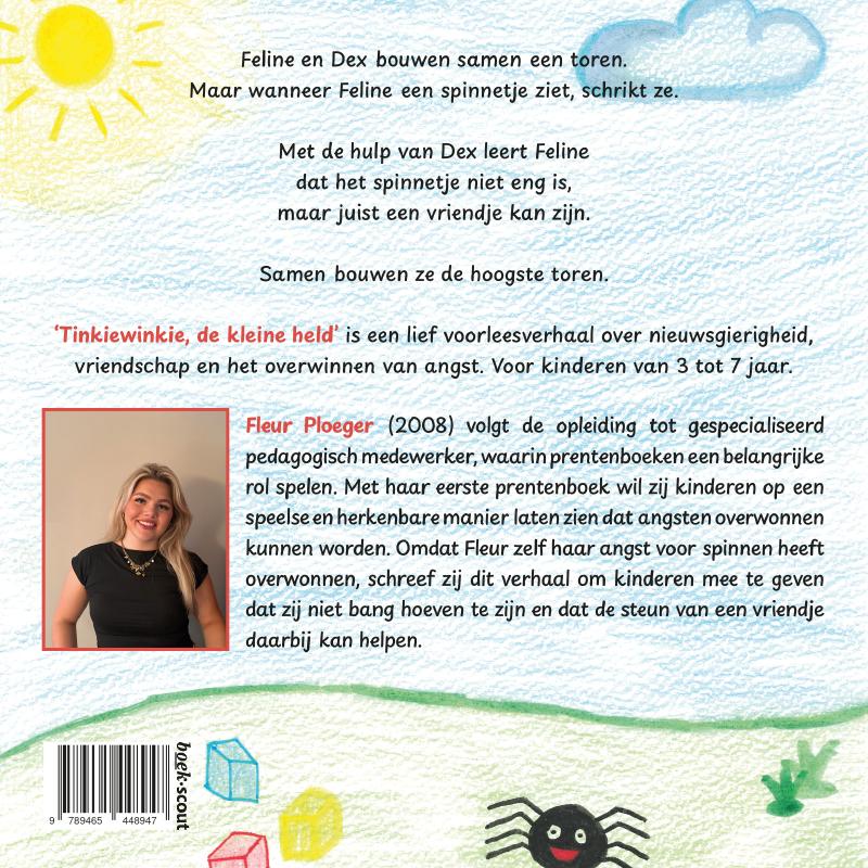 Achterkant van Tinkiewinkie, de kleine held