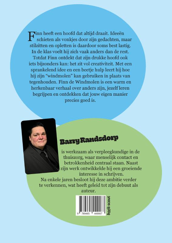 Achterkant van Finn de windmolen