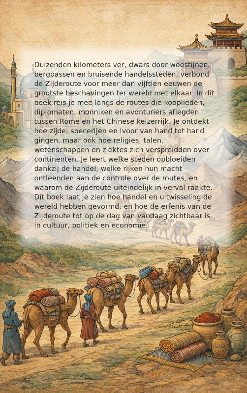 Achterkant van De Geschiedenis van de Zijderoute