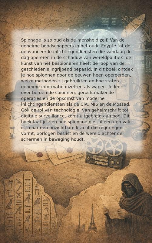 Achterkant van De Geschiedenis van Spionage