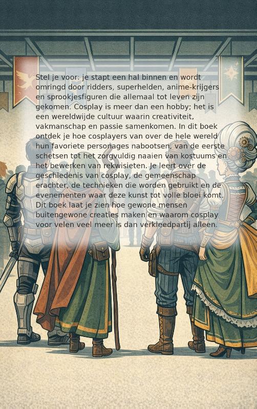 Achterkant van De Wereld van Cosplay