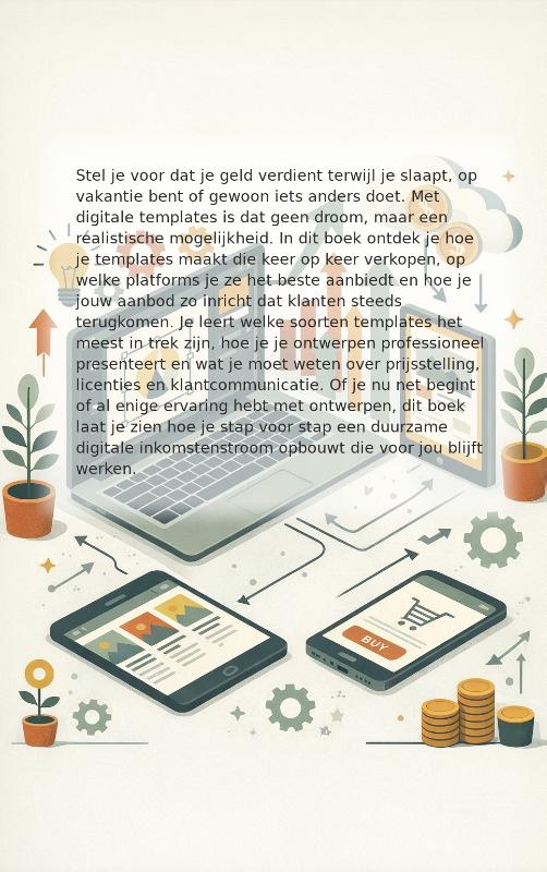 Achterkant van Geld verdienen met digitale templates