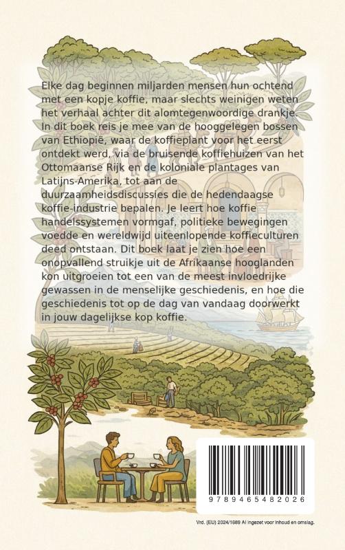 Achterkant van De Geschiedenis van Koffie