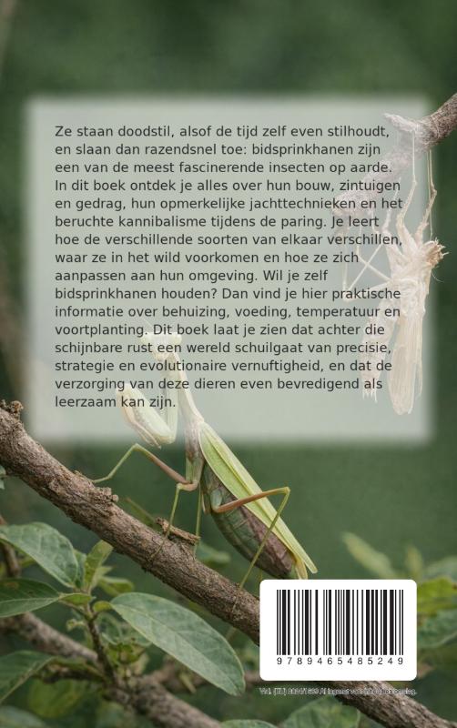 Achterkant van Alles over Bidsprinkhanen
