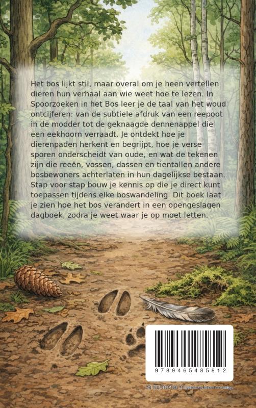Achterkant van Spoorzoeken in het Bos