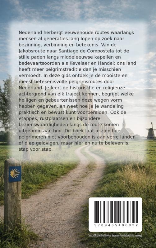 Achterkant van Pelgrimsroutes in Nederland