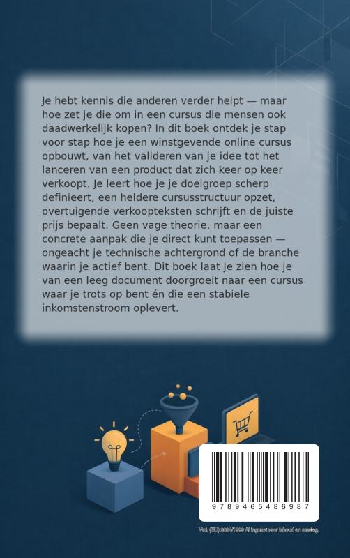 Achterkant van Online Cursus Maken die Verkoopt