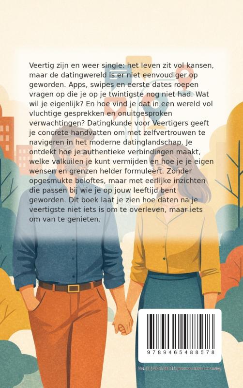 Achterkant van Datingkunde voor Veertigers