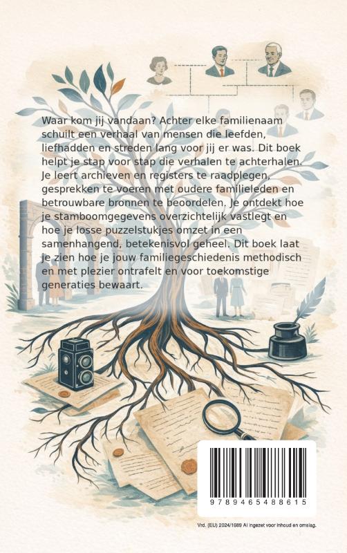 Achterkant van Familiegeschiedenis Uitzoeken