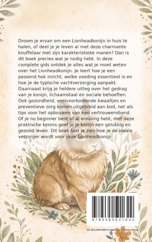 Achterkant van Alles over het Lionheadkonijn