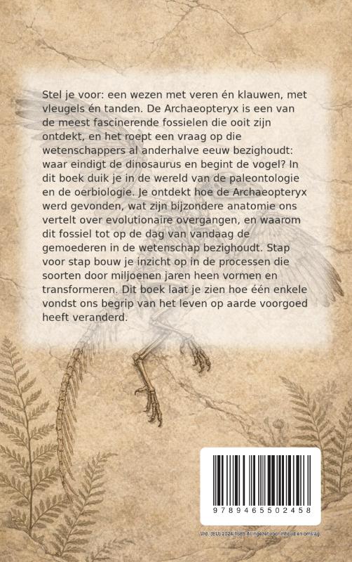 Achterkant van Alles over de Archaeopteryx